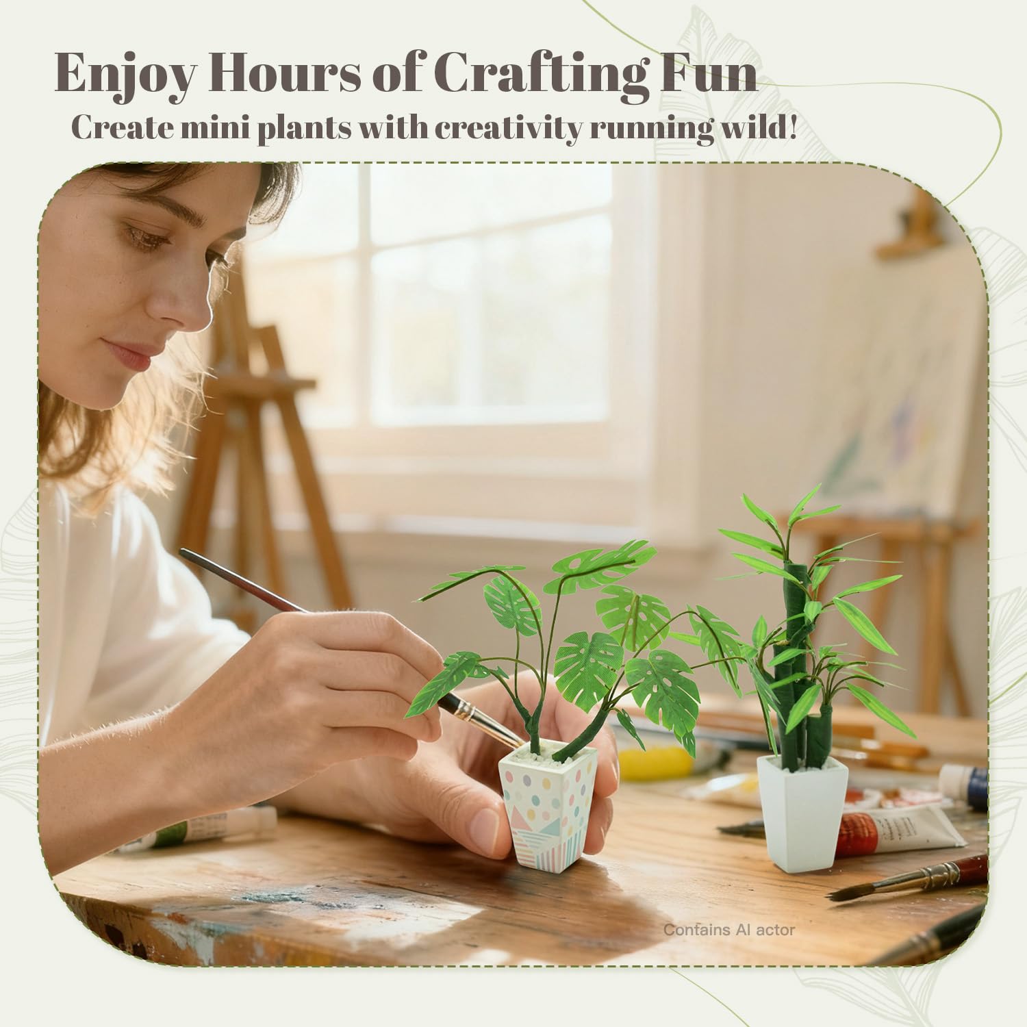 iLAND Crafts for Teens Girls Adult Women DIY Miniature Plants Craft Kits for Beginners Crafting Kits for Teens 14-16 Girls Mini Décor 1/12 Scale