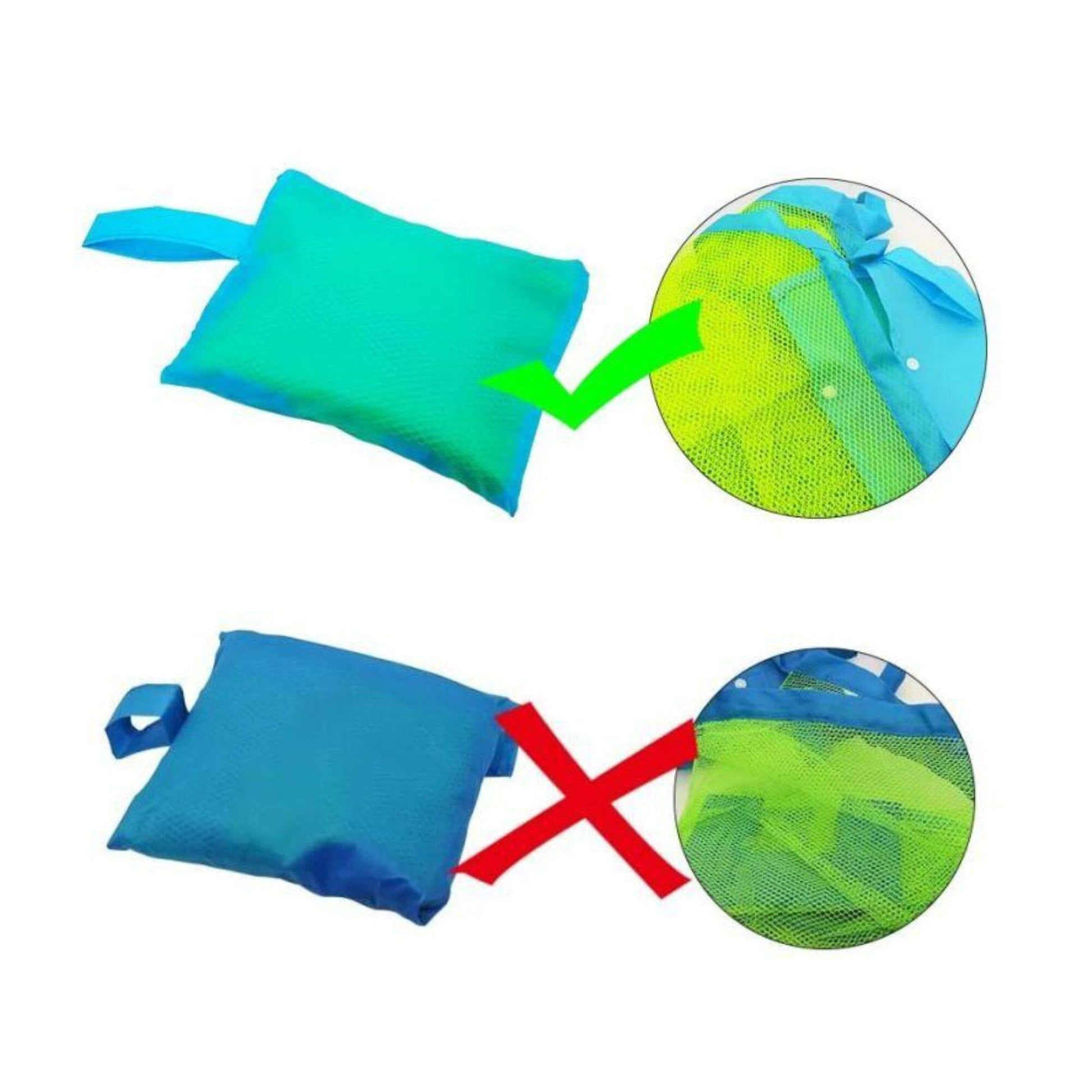 Large Mesh Bag for Beach Toys Beach Bag for Sand Toys Mesh Sand Toy Bag Tote Green/Blue 18 x 12 x 18 Inch