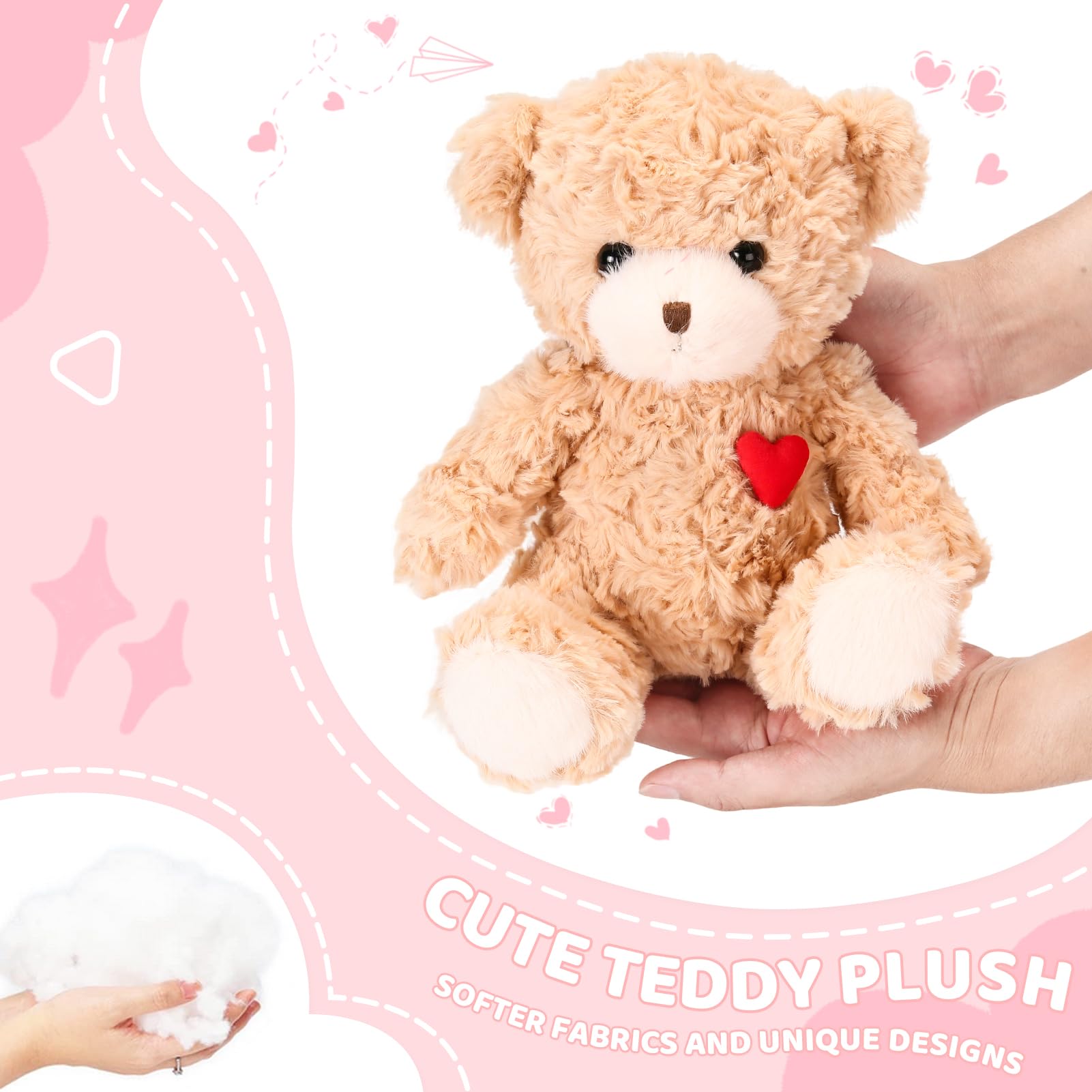 ABEARCAR Red Heart Teddy Bear Stuffed Animals,Soft Cute Teddy Bear Plushies Toy - Valentine's Day, Christmas for Kids Girlfriend