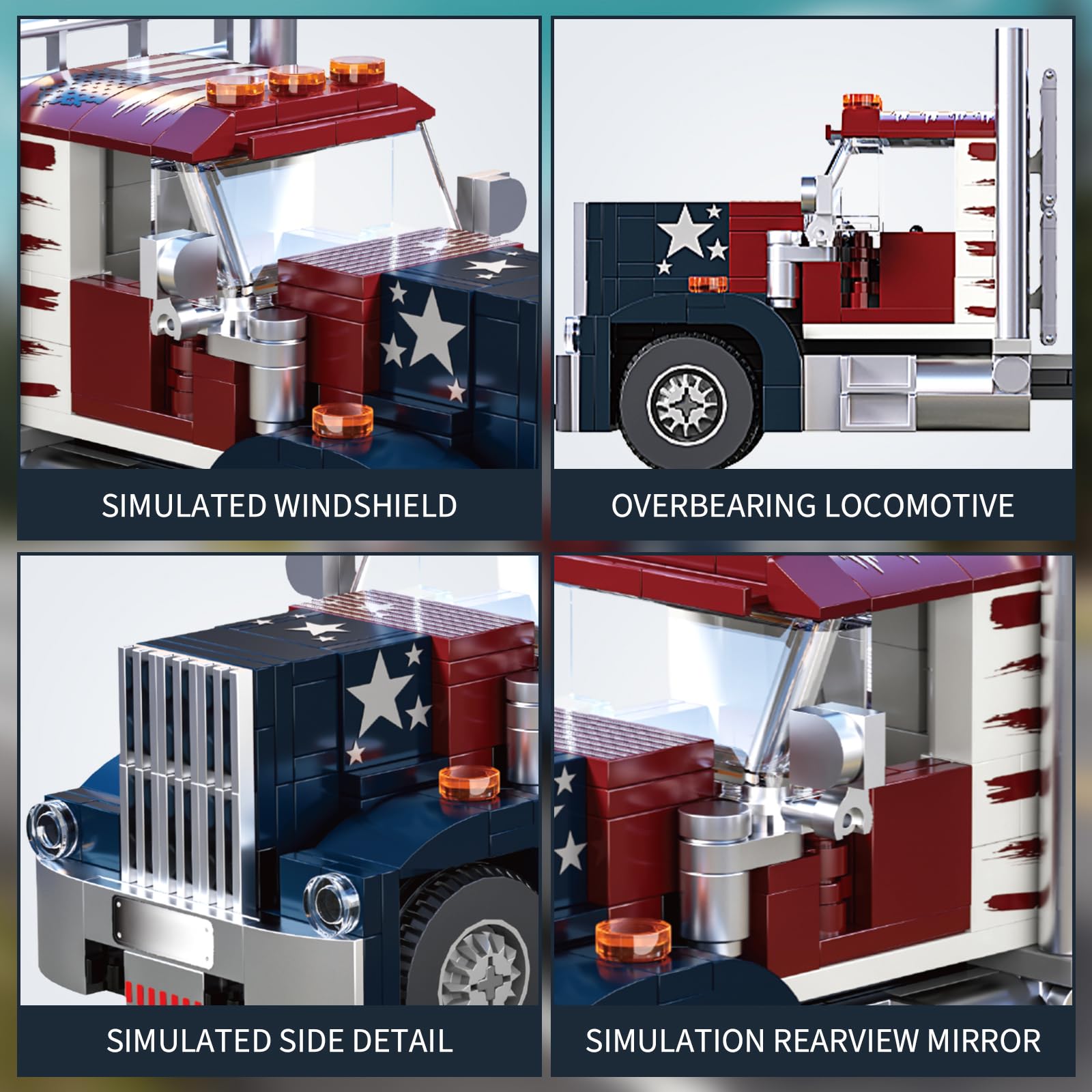 HIGH GODO Semi Truck Building Set, MOC City Road Tow Truck Model Kit Build and Display, Technology Trailer Set Toy Gift for Teens Adults 12+ (269PCS)