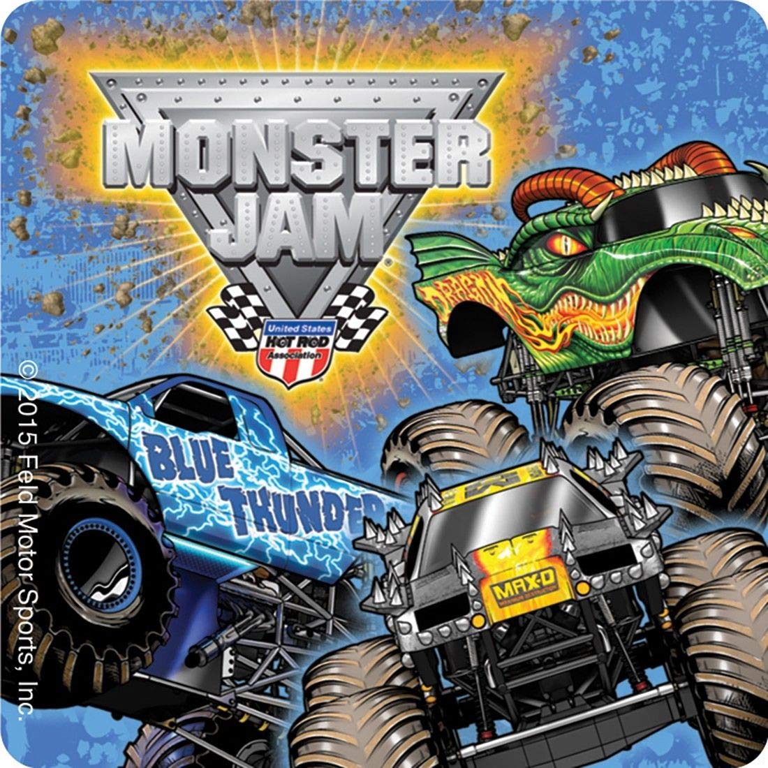 Monster Jam 2019 Dragon & One Monster Jam Sticker. 2 Items Bundle