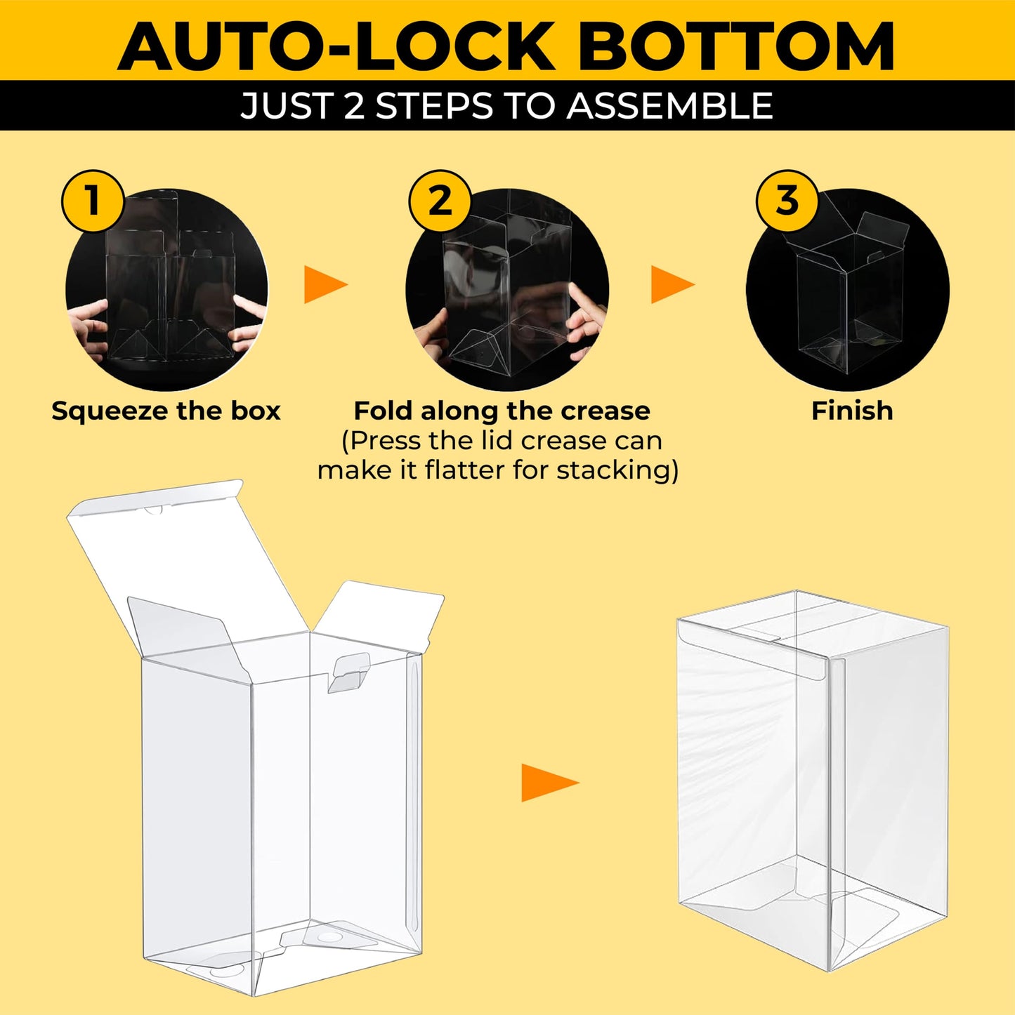 Ellie Dang Designs Premium Protector Case Compatible with Funko 4" Inch Pop Vinyl Figures - Ultra Clear, Heavy Duty 0.5mm Thick, Protective Film