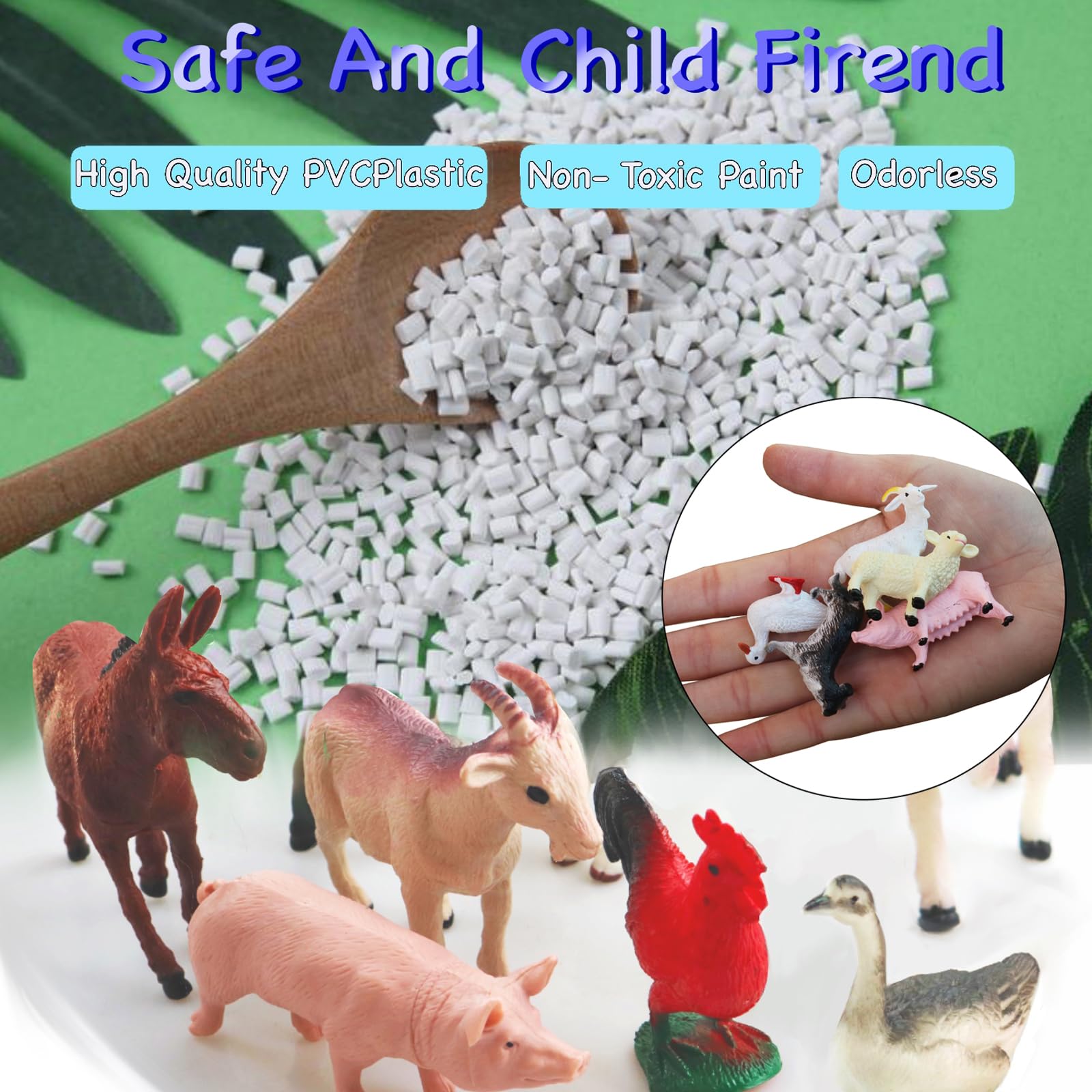 15 Pcs Mini Figures Toys Realistic Farm Animal Figurines, Plastic Learning Educational Playset Animal Themed Party Supplies Cake Topper Ornaments