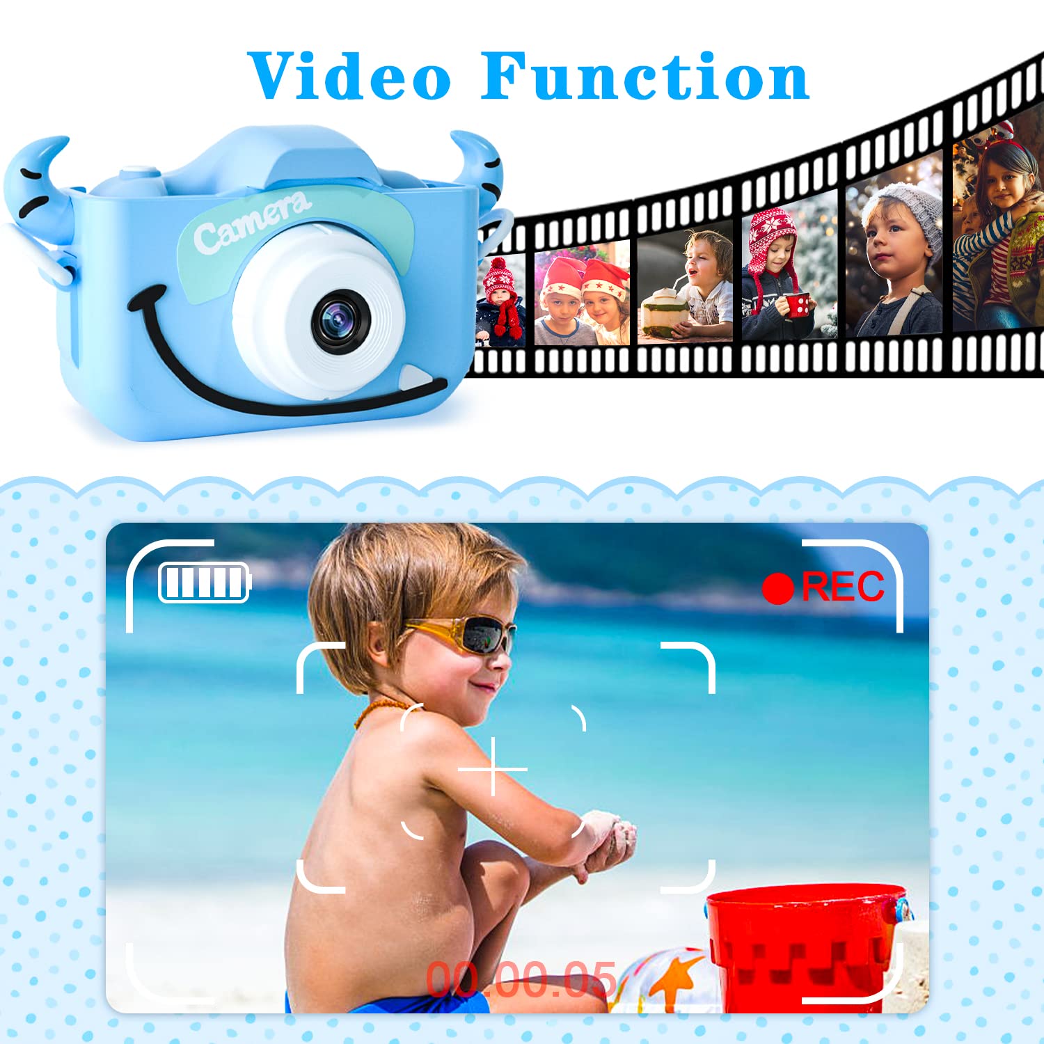 CIMELR Kids Camera Toys for 3 4 5 6 7 8 9 10 11 12 Years Old Boys/Girls, Kids Digital Camera for Toddler with Video, Birthday Festival for Kids