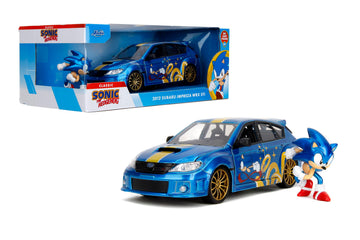 Jada Sonic The Hedgehog 1:24 2012 Subaru Impreza WRX STI Die-cast Car & Sonic Figure, Toys for Kids and Adults