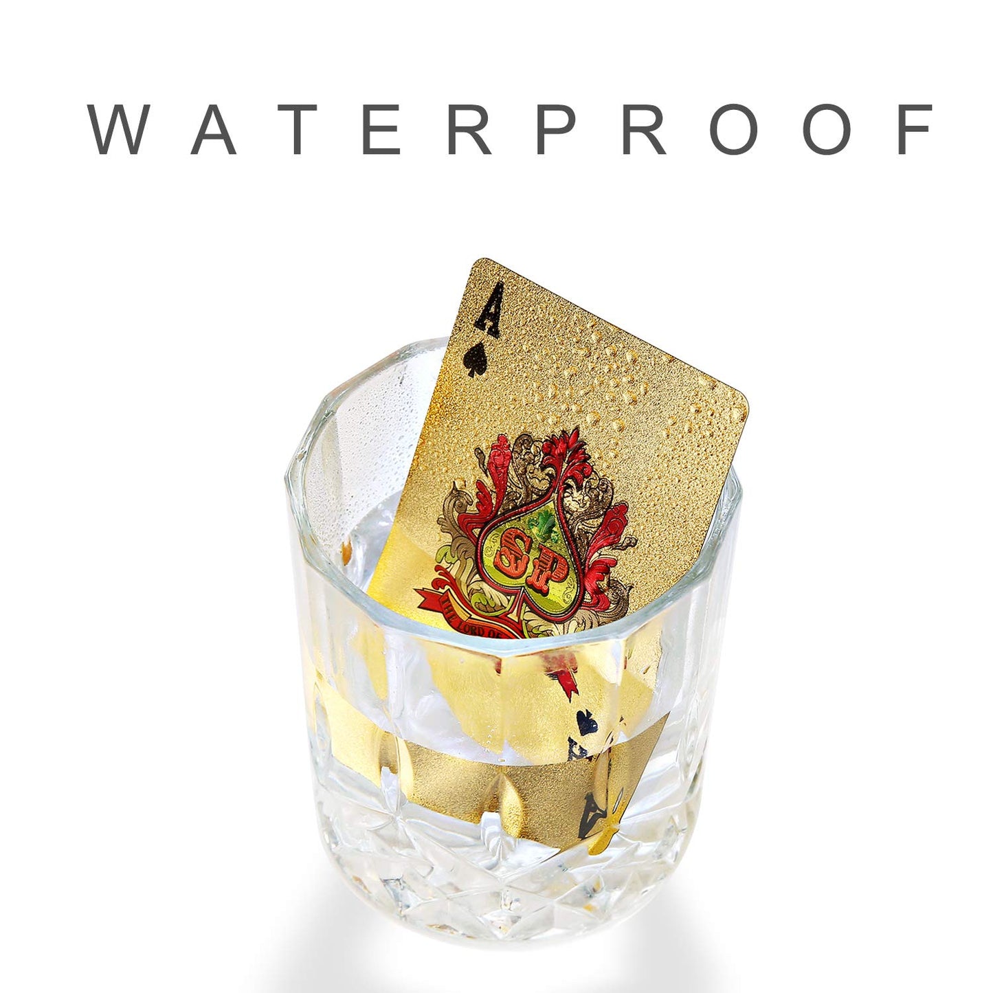 GORCHEN Playing Cards Waterproof Plastic Foil Poker Cards Set Magic Tricks Tool for Men Women Party Game Show Festival, Gold Silver Pink Black