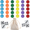 Qryovsa Marbles for Wahoo Board Game 14 mm Set of 30 with 6 Dice and Bag