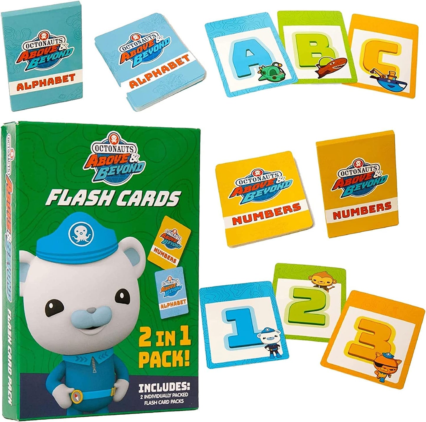 Mighty Mojo Octonauts Kids Classic Card Games and Flash Cards - Includes Three Games - Alphabet and Numerical Cards - Memory Game, Go Fish & Old Maid