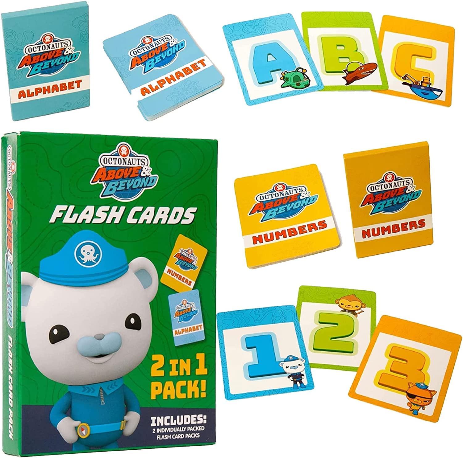 Mighty Mojo Octonauts Kids Classic Card Games and Flash Cards - Includes Three Games - Alphabet and Numerical Cards - Memory Game, Go Fish & Old Maid