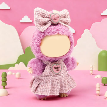 Lukxi Clothes for Lububu(NO Doll), Bowknot & Dress Set with Heart Badge, Cute Clothes for Dress up Unique Style, Stylish Clothes for Doll, Gifts