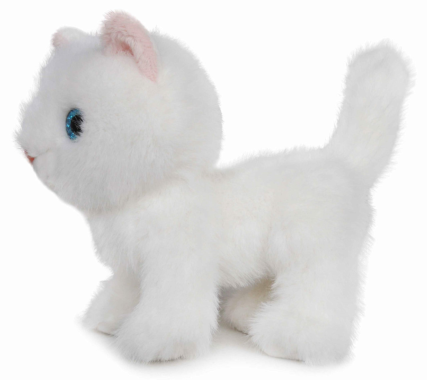 Ice King Bear Fluffy Little Cat Stuffed Animal Small Plush Toy 6 Inches (White)