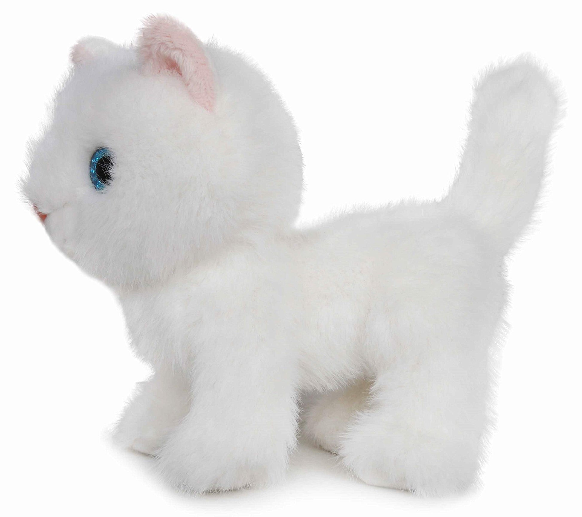 Ice King Bear Fluffy Little Cat Stuffed Animal Small Plush Toy 6 Inches (White)