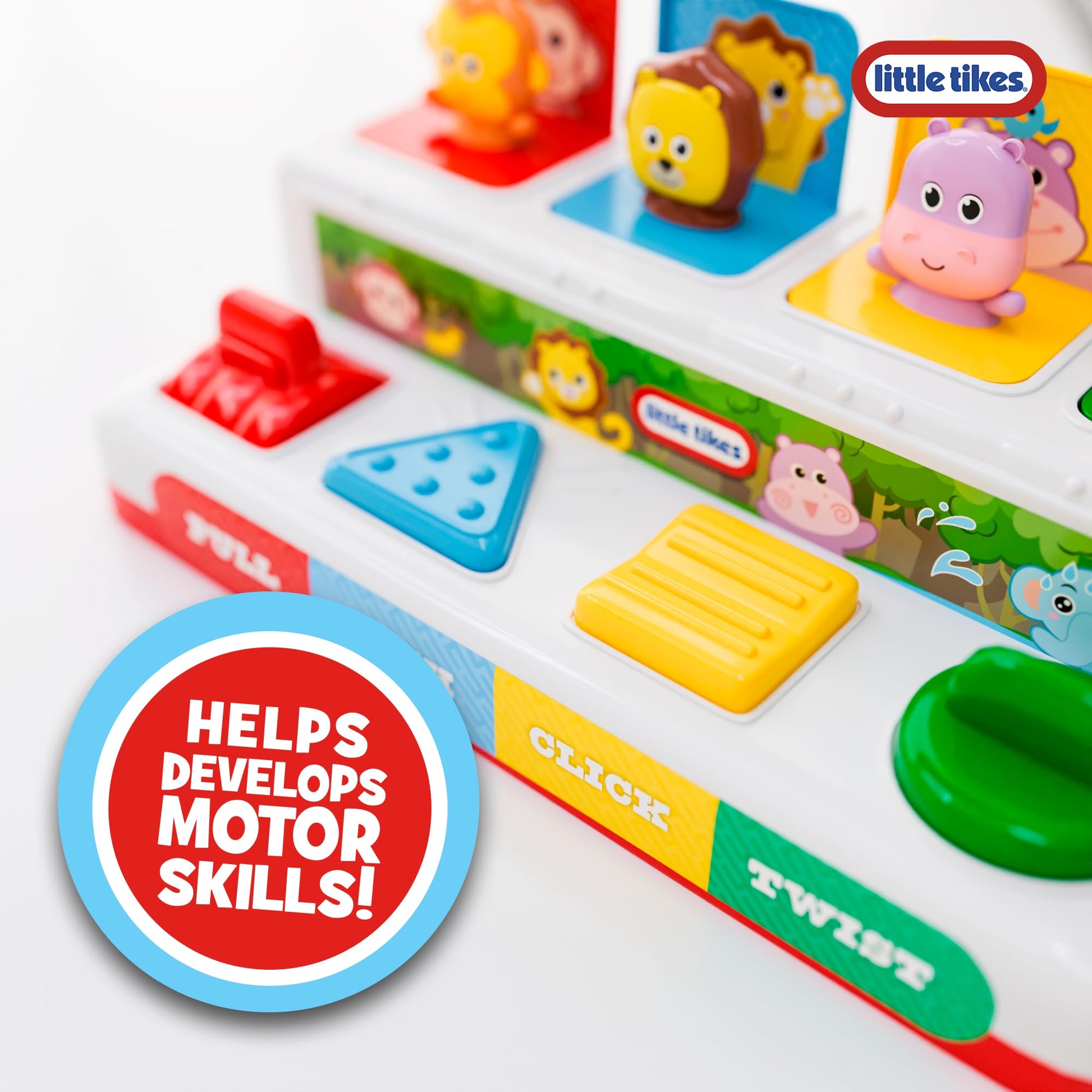 Lollipop Little Tikes Pop and Play Pals - Pop-Up Action Toy for Toddlers - Pull, Push, Click, Twist - Develop Motor Skills and Exploration Montessori