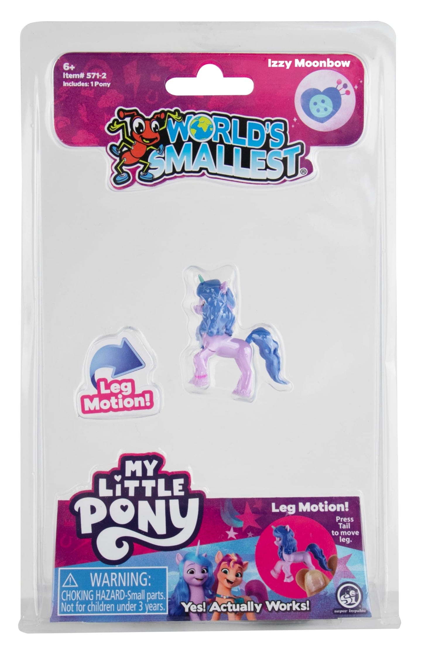 World's Smallest My Little Pony in Motion, Three, Each Sold Separately. Styles Selected at Random.