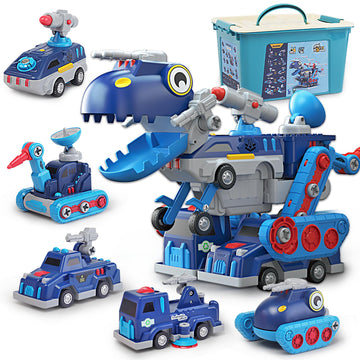 Take Apart Vehicle Magnetic Toy Transform Car Dinosaur Robot Building Tool