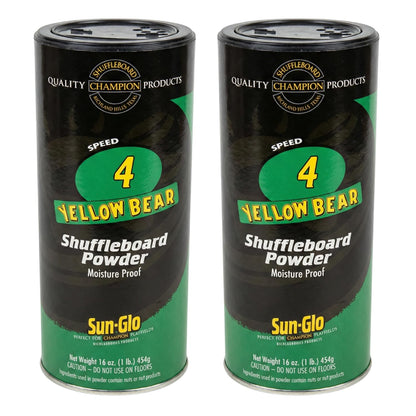 Twin Pack of Sun-Glo #4 Speed Yellow Bear Shuffleboard Powder Wax