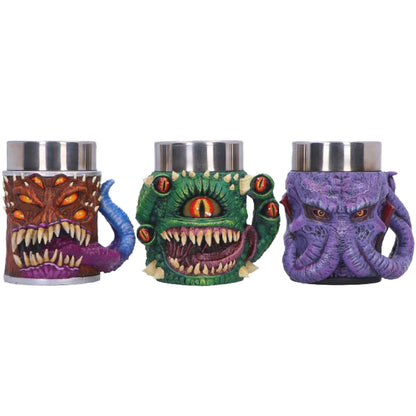 Nemesis Now Dungeons & Dragons Mini Monster Tiny Tankards Set of 3 8.6cm, D&D Drinkware, Stainless Steel Inserts, Hand Painted Resin, Fantasy Mug Set