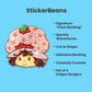StickerBeans® Rhinestone Stickers BOY Meets Girl® x Strawberry Shortcake® 4-Pack, 2” x 2” Sparkly Cut-to-Shape Adhesive for Collecting, Trading