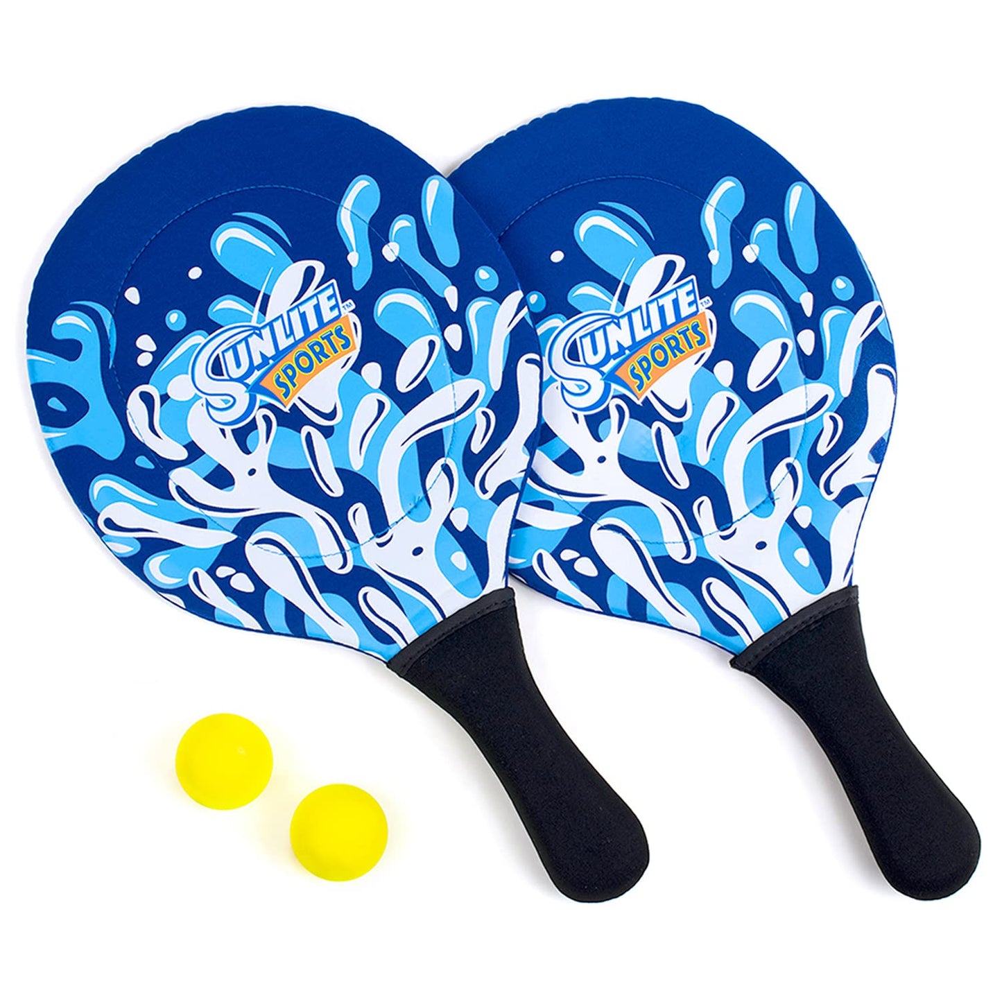 Sunlite Sports Beach Paddle Game Set, 2 Paddles and 2 2 Balls, Perfect for Backyard Fun or Outdoor or Beach or Lawn., Blue