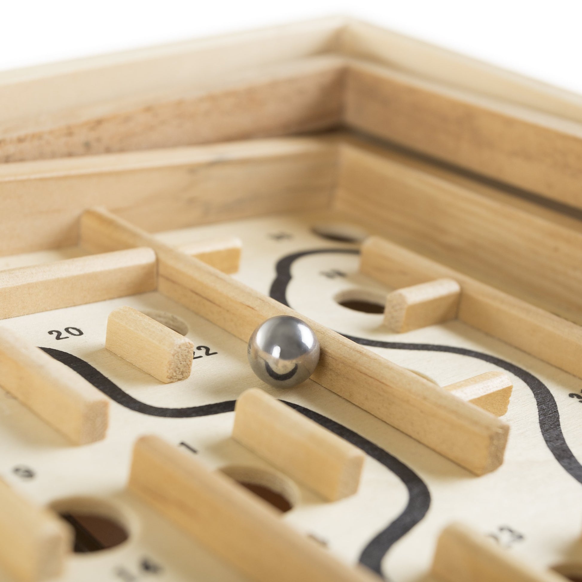 Hey Play Labyrinth Game, Natural, 11” x 9.25” x 2.75”