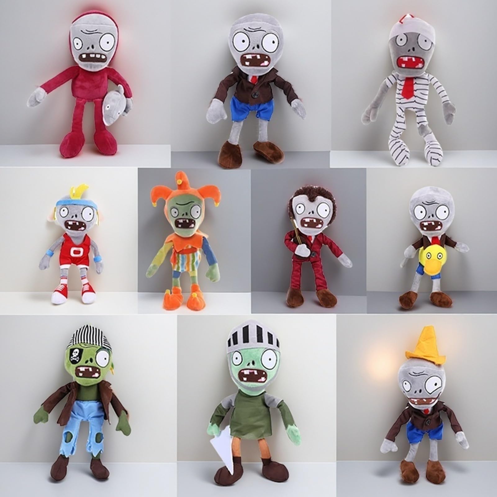JHESAO Plants and Zombies PVZ Plush 16 PCS Random Different Types Zombies Toys PVZ Plushies 1 2 Stuffed Soft Doll PVZ Toy New