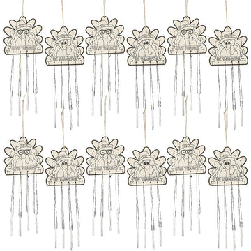 Color Your Own Thanksgiving Turkey Wind Chimes - Craft Kits - 12 Pieces