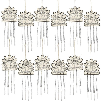 Color Your Own Thanksgiving Turkey Wind Chimes - Craft Kits - 12 Pieces