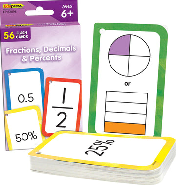 Teacher Created Resources Fractions, Decimals & Percents Flash Cards (EP62098)