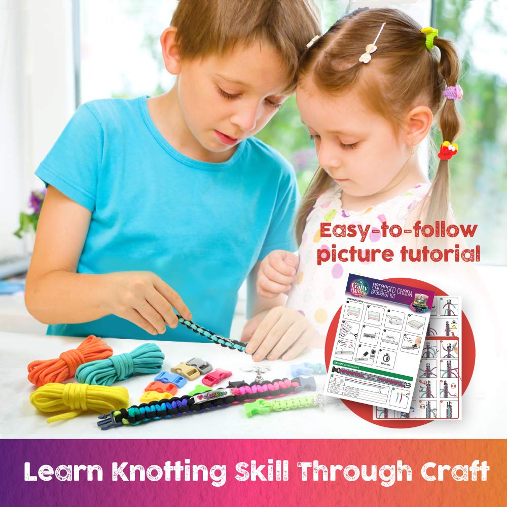 Glittery Garden Paracord Bracelet Making Kit with Charms. Art & Craft Gift