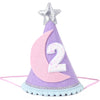 Two the Moon Space-Themed 2nd Birthday Hat and Decorations for Girls - Outer Space Party Supplies