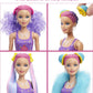 Barbie Color Reveal Glitter! Hair Swaps Doll, Glittery Pink with 25 Hairstyling & Party-Themed Surprises Including 10 Plug-in Hair Pieces