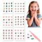 6 Sheet 3D Reusable Gem Stick on Earrings for Little Girls,Strong Self-Adhesive Crystal Sticky Earring for Infant Baby,Adhesive Rhinestone Earring