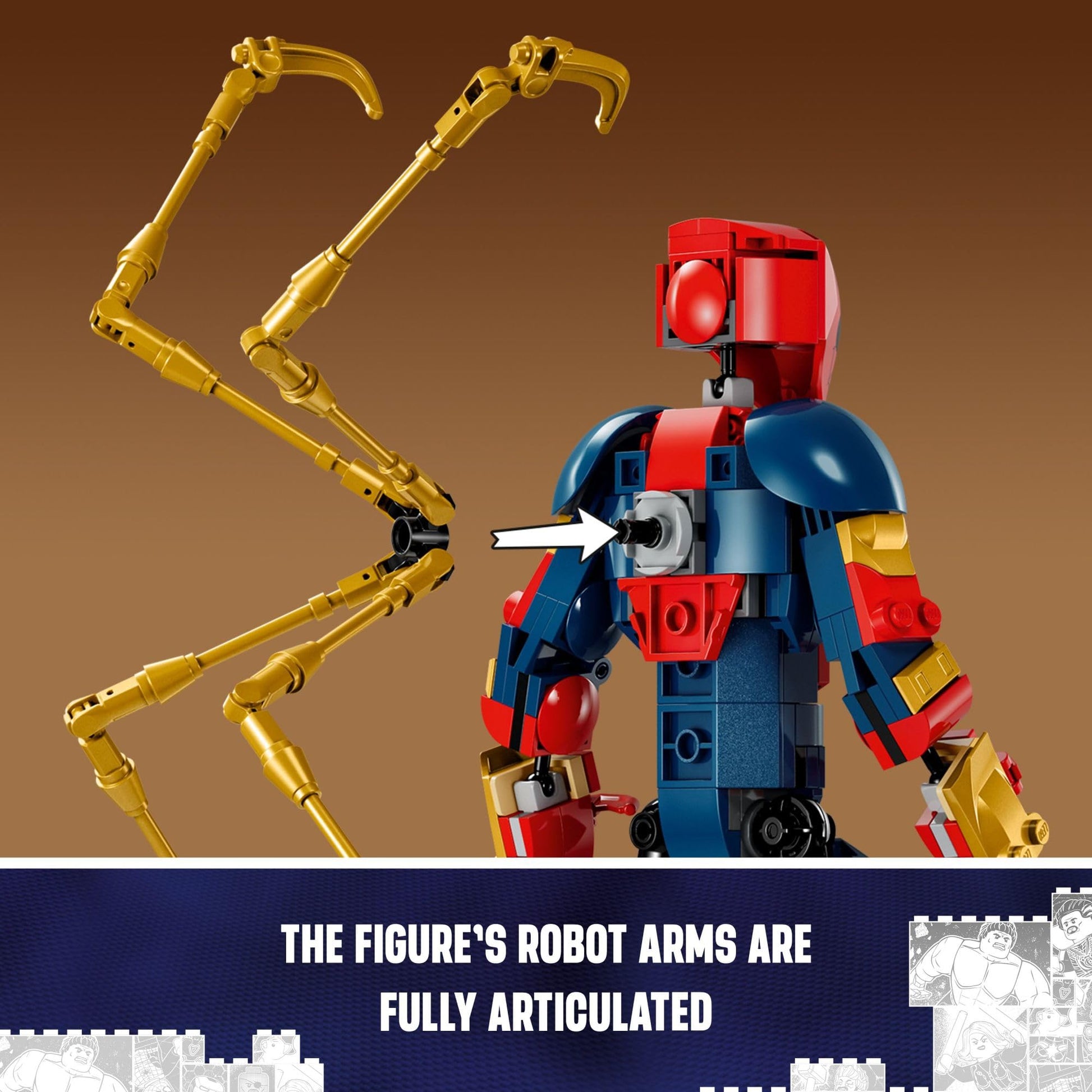LEGO Marvel Iron Spider-Man Construction Figure Building Toy - Kids Pretend Play Posable Action Figures for Boys & Girls, Ages 8+ - Gift for Birthdays