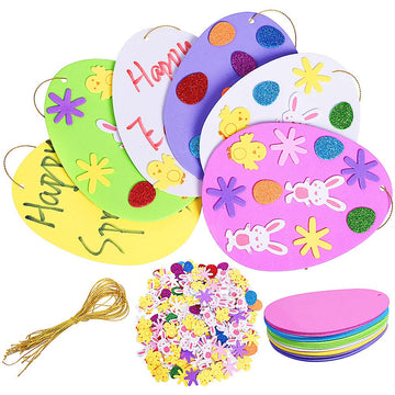 Max Fun 208PCS Easter Foam Stickers DIY Easter Craft Kit Foam Eggs for Kids Classroom, Party Supplies, DIY Cards and Decorations