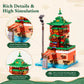APENGBAOL Japanese Bathhouse Micro Building Blocks, 2657PCS Steampunk Architecture Building Sets, 8.1'' Japanese Architecture Set for Adults