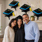 4 Pieces 22 Inches Black Graduation Cap Balloons, Large Academic Cap Shaped Mylar Foil Balloons with Tassel Design, Grad Hat for Class of 2025