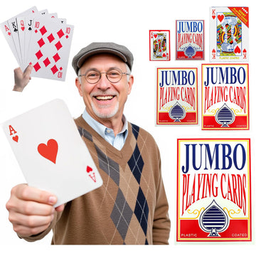 Jumbo Playing Cards, Gigantic Playing Cards - Oversized Cards Extra Large Deck of Cards for Family Game Nights and Casino Party Decor. Ideal