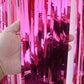 EUFARS Valentine's Day Party Decorations, 3 Pack 3.2x8.2ft Hot Pink Metallic Foil Fringe Curtain Streamer Backdrop for Bachelorette Birthday Party