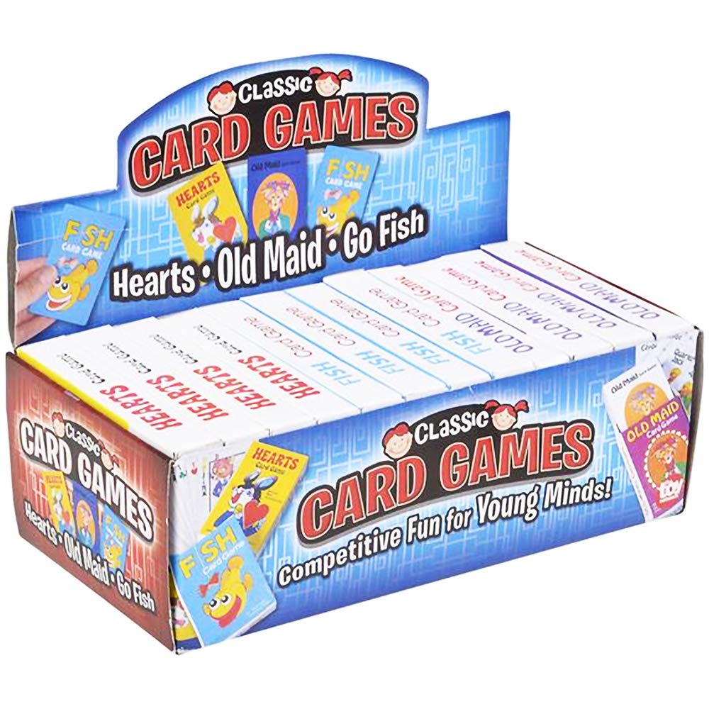 Gamie Kids Card Games 12-Pack - Classic Deck of Cards Including Go Fish, Old Maid, and Hearts - Fun and Educational Kids' Playing Cards Set - Ideal