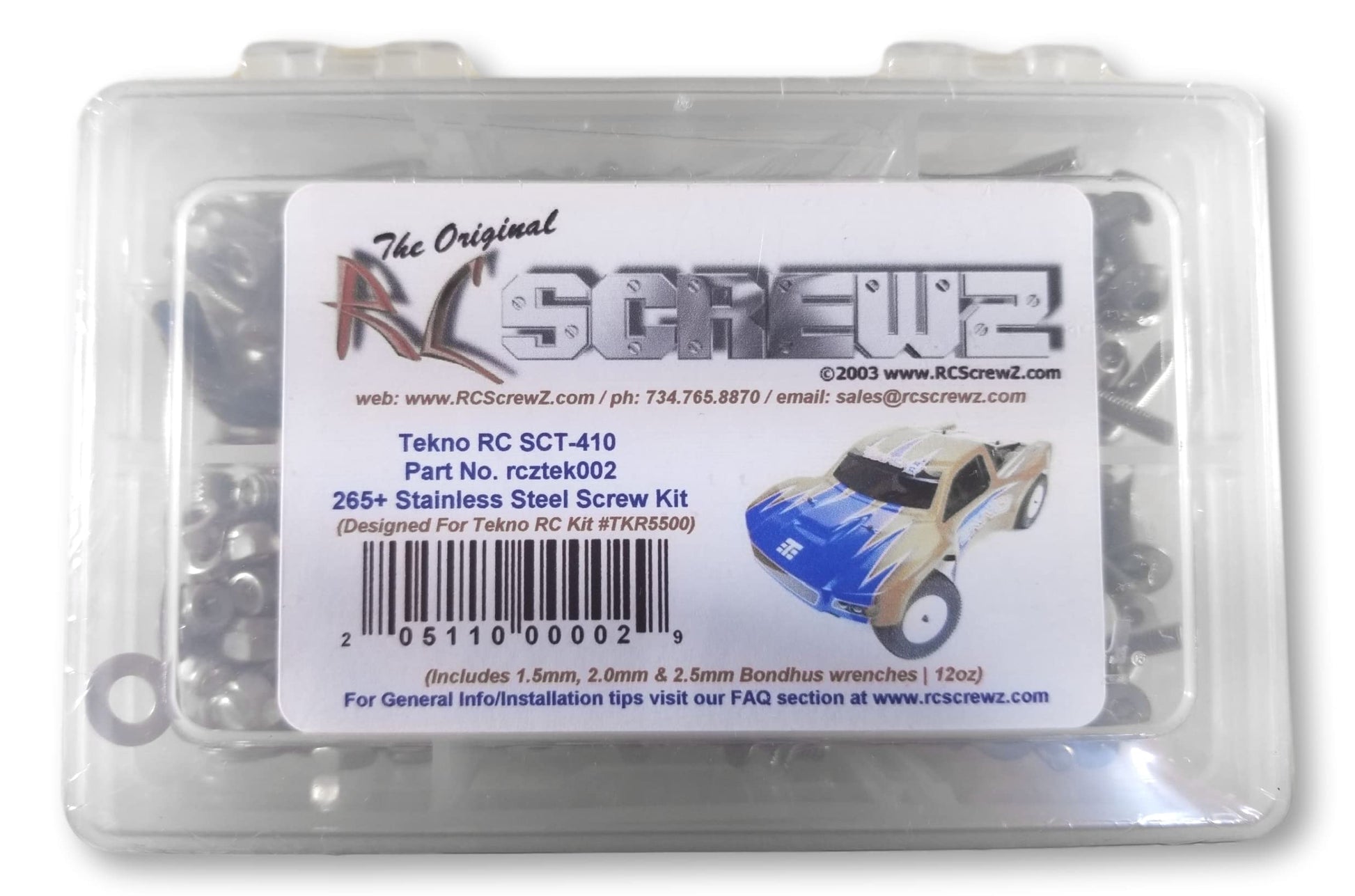 Tek002 - Compatible with Tekno RC SCT-410 Stainless Steel Screw Kit