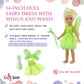 Emily Rose 14 Inch Doll Princess Magical 3-PC Fairy Princess Dress with Removable Wings & Magic Wand | Halloween Costume for 14" and 14.5" Hard-Bodied
