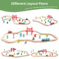 Tiny Land 39 Pcs Wooden Train Set for Toddler with Wooden Tracks
