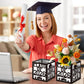 4 Pack 7x7x7.5 Inches Black and White Graduation Centerpiece Boxes with Laser-Cut 'Congrats Grad Class of 2026' Lettering, Perfect for Grad Party