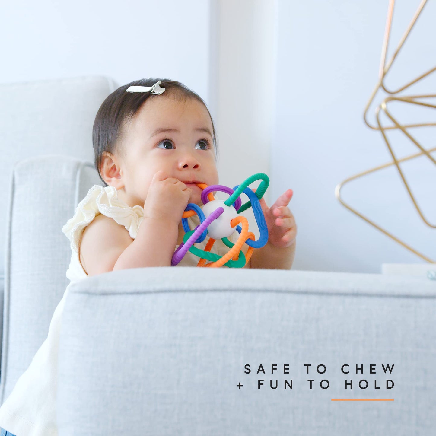 Quark Thiingy Baby Teething Toy - Sensory Toy with BPA-Free Silicone Rings & Baby Rattle - High Temperature Sterilization & Dishwasher Safe -
