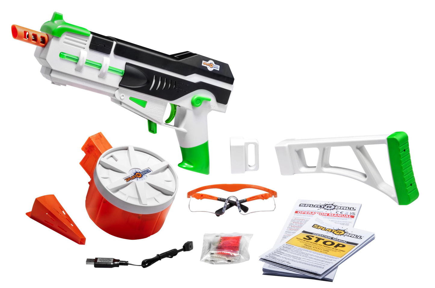SplatRball 1200 Pyro Glow-in-The-Dark Gel Ball Water Bead Blaster Gun Kit. Splat R Ball Everything with The Electric Blaster able to Shoot up