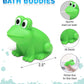 DolliBu Frog Bath Buddy Squirter - Floating Green Frog Rubber Bath Toy, Fun Water Squirting Bathtime Play for Toddlers, Cute & Soft Animal Toy