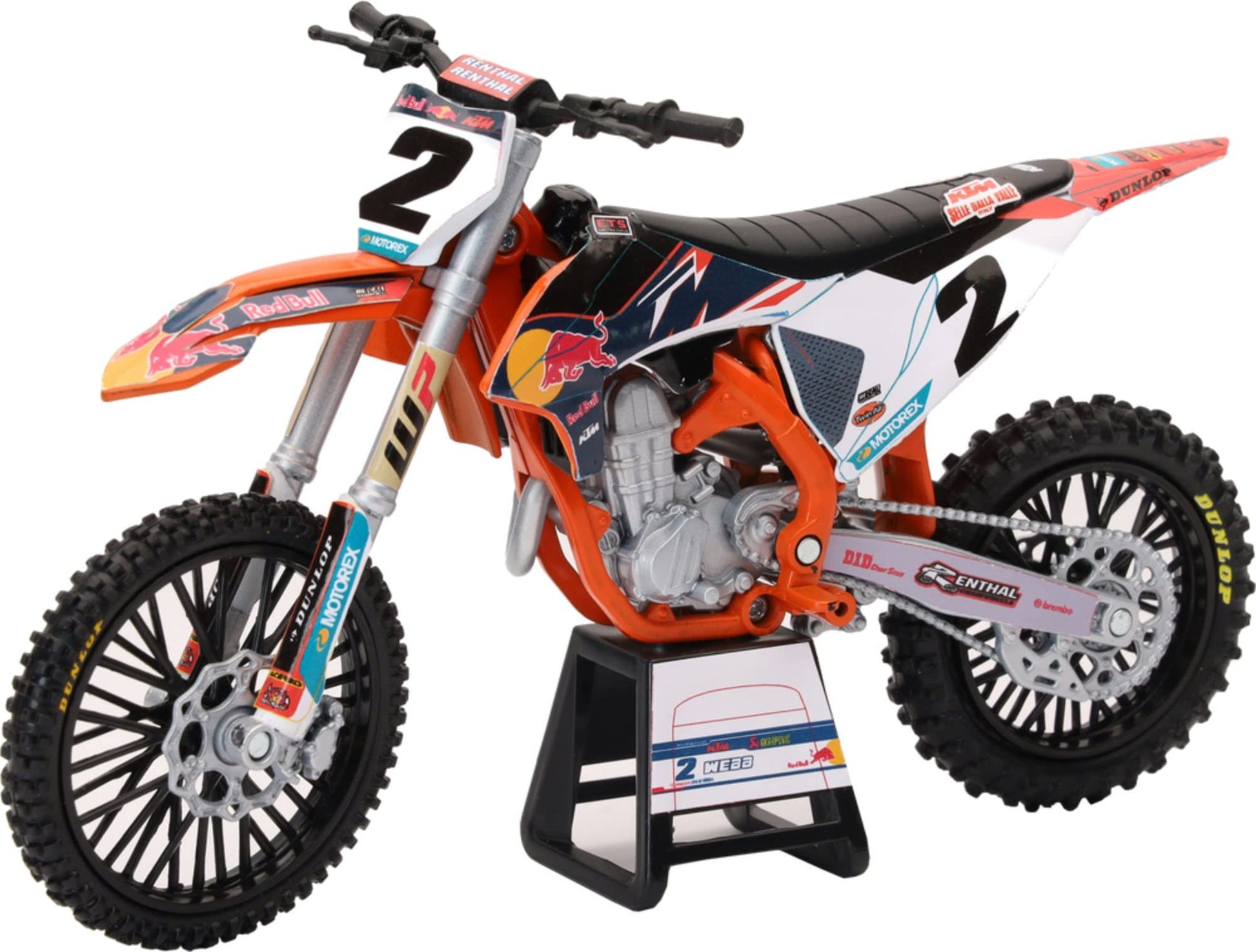 KTM 450 SX-F Motorcycle #2 Cooper Webb Red Bull KTM Factory Racing 1/12 Diecast Model by New Ray