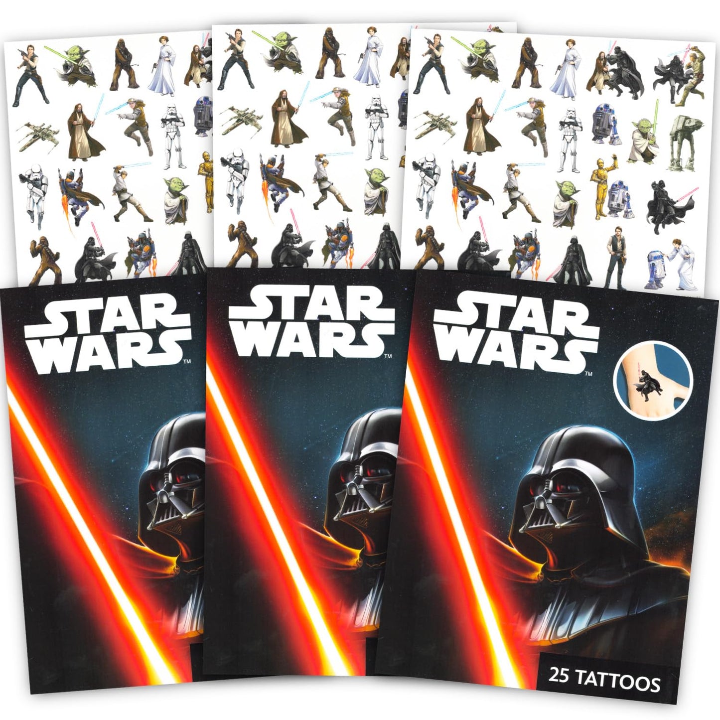 75 Pcs Star Wars Temporary Tattoos for Boys Girls Bundle