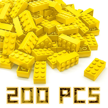 200 Pieces Classic Building Brick 2x4, Creative Building Toy DIY, Suitable for Boys Girls and Teenagers Aged 6+, Compatible with Lego 3001 Bulk Block