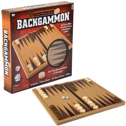 Rhode Island Novelty 10 Inch Wooden Backgammon, One per Order